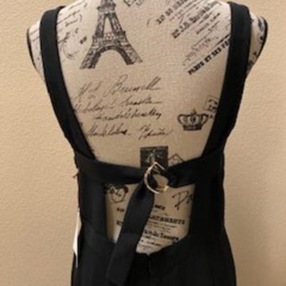 Black Open Back Asymmetrical Party Dress Size 12 - Picture 2 of 2